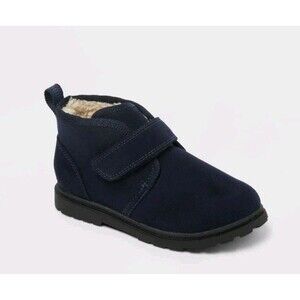 Cat & Jack Toddler Boys Magnus Sherpa Lined Ankle Bootie Navy Blue Size 7